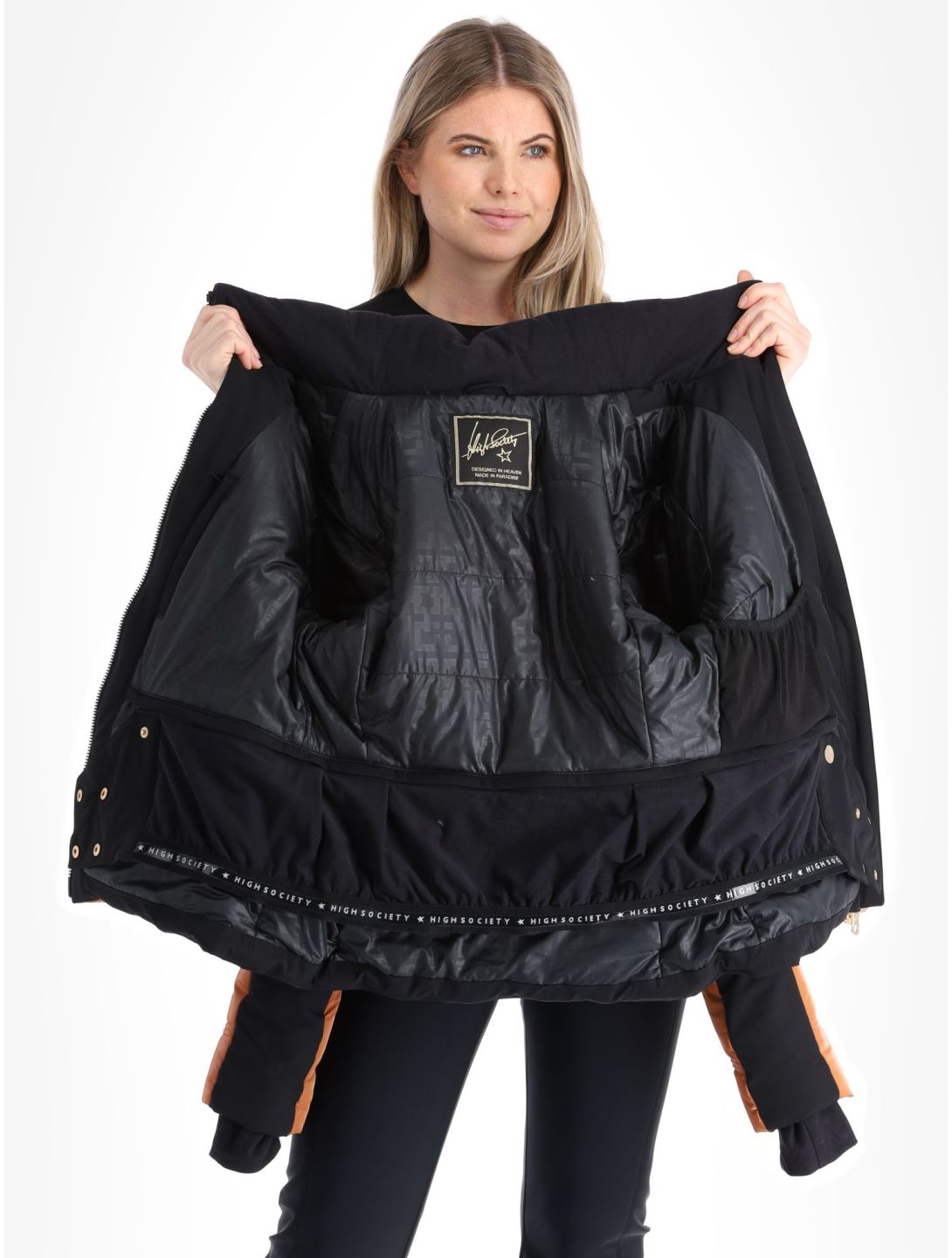 High Society, Alyssa veste de ski femmes Marone / Black brun, noir 