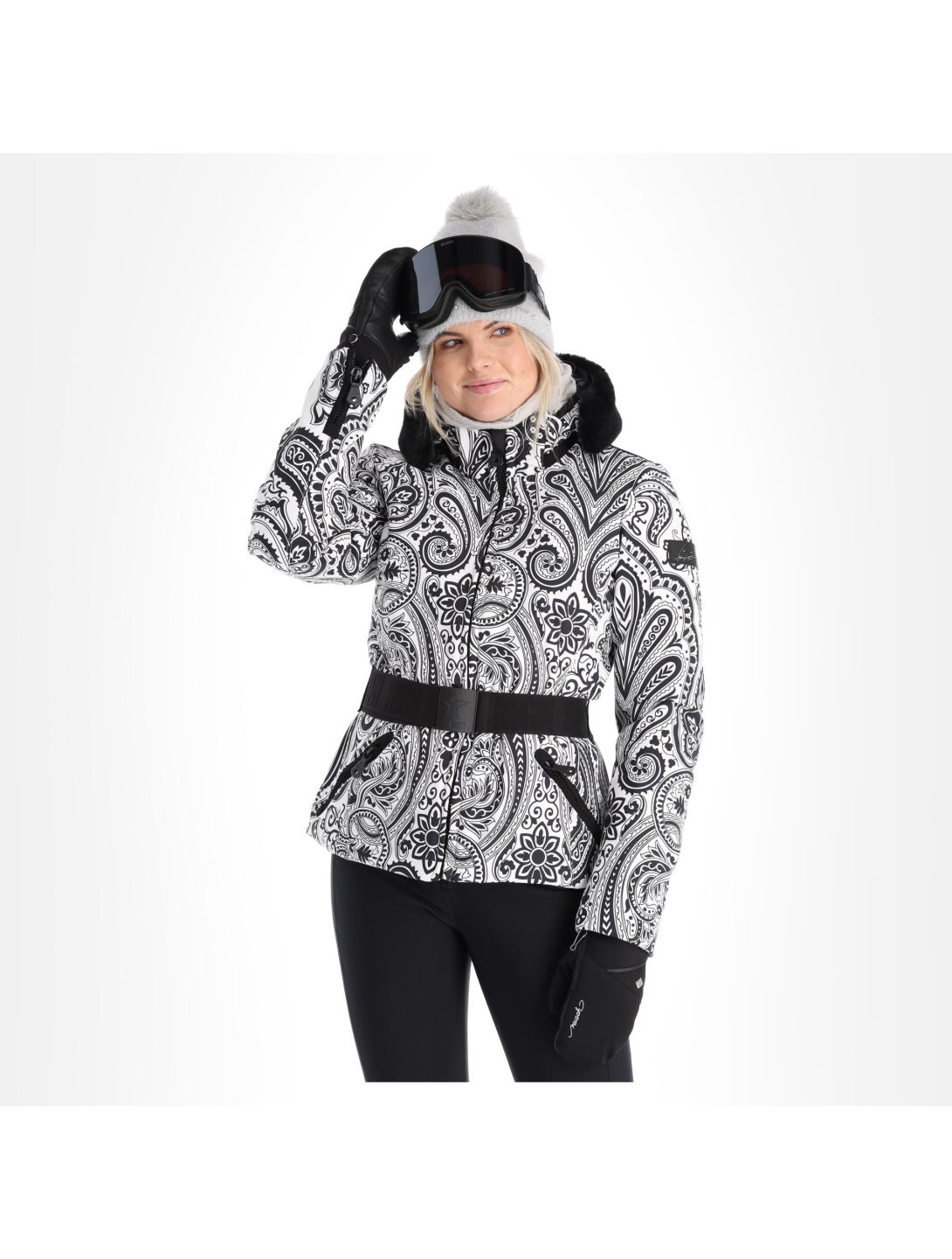 High Society, Elea veste de ski femmes paisley print noir 