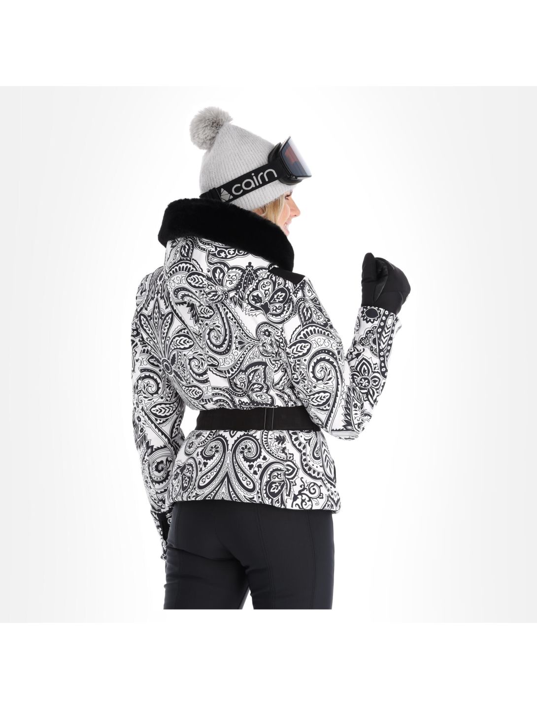 High Society, Elea veste de ski femmes paisley print noir 