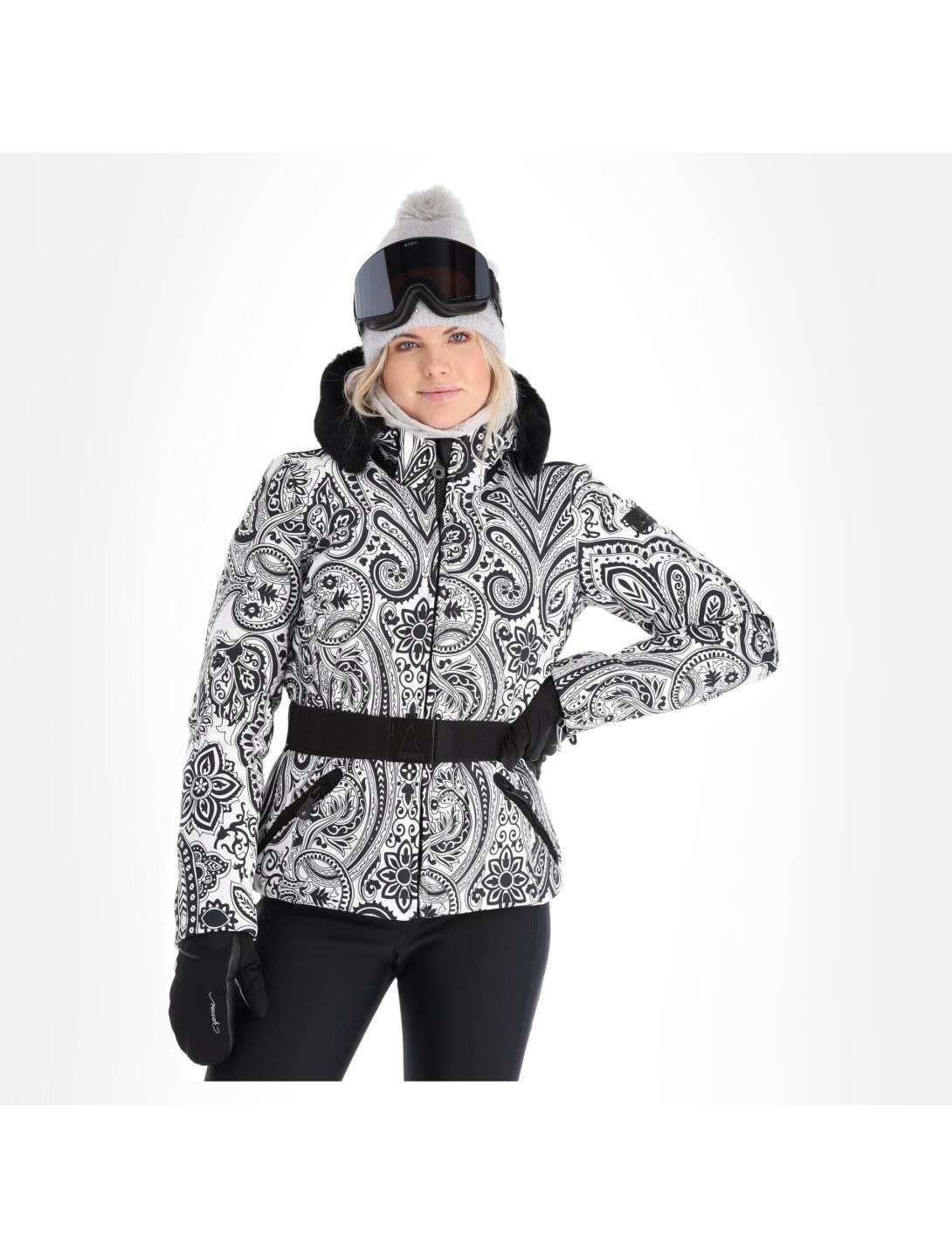 High Society, Elea veste de ski femmes paisley print noir 