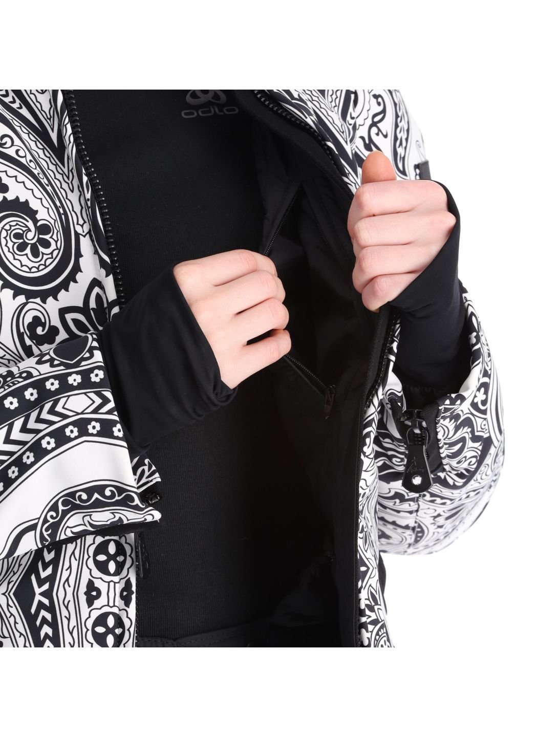 High Society, Elea veste de ski femmes paisley print noir 