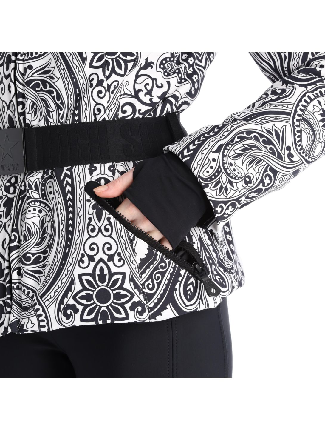 High Society, Elea veste de ski femmes paisley print noir 