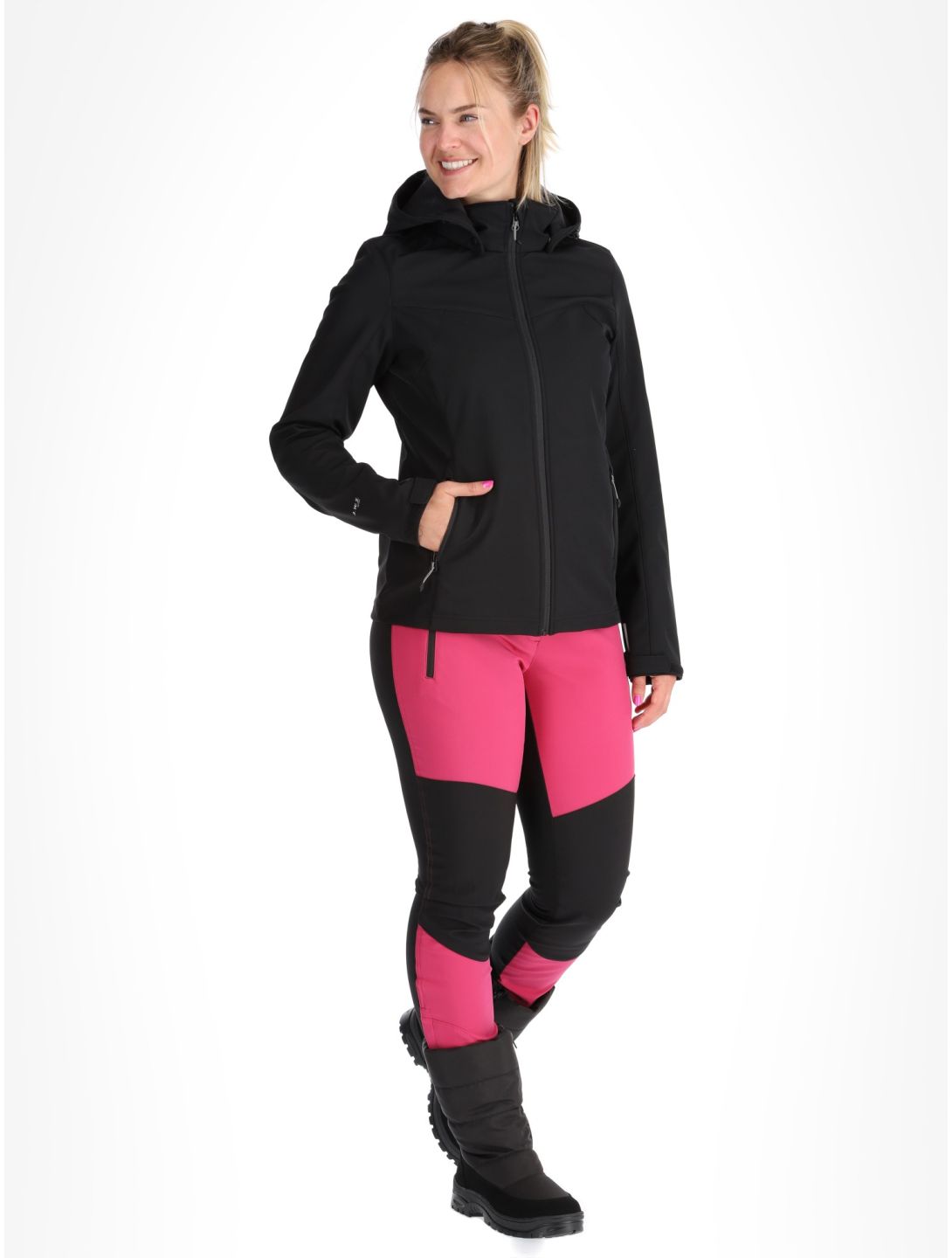 Icepeak, Brenham veste de ski softshell femmes Basic Black noir 