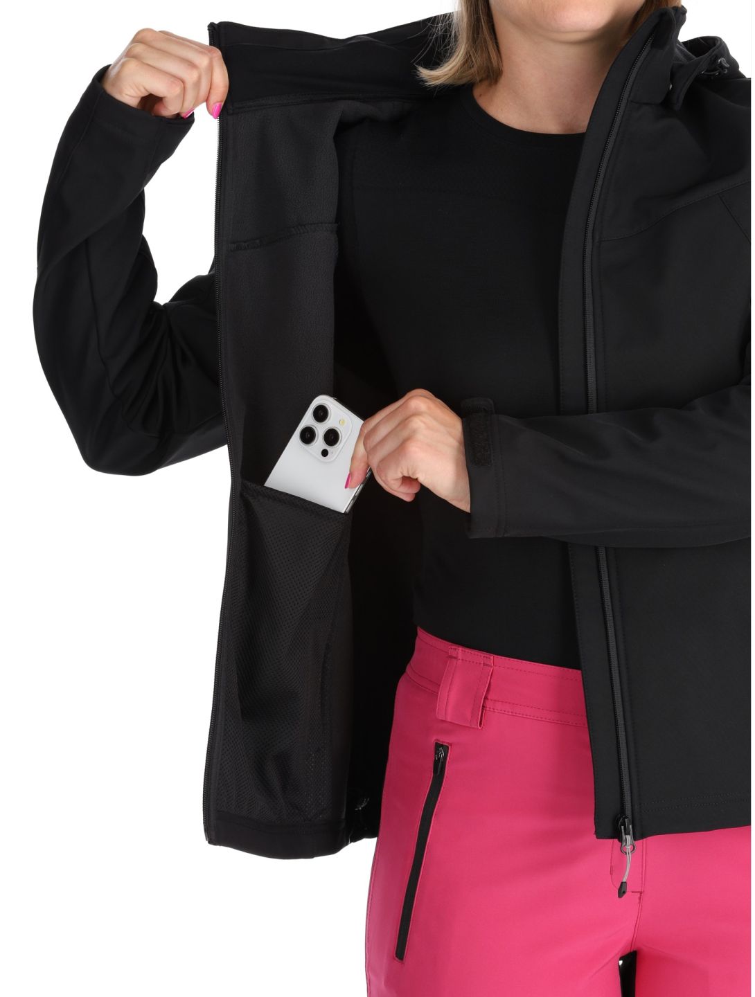 Icepeak, Brenham veste de ski softshell femmes Basic Black noir 