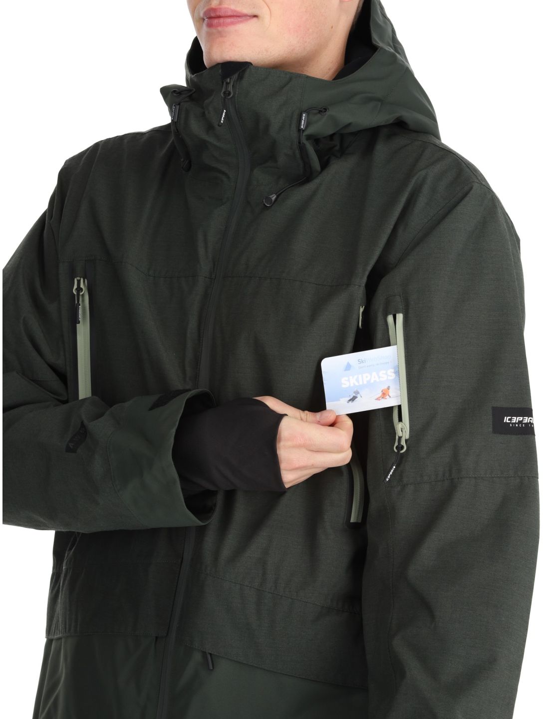 Icepeak, Castres veste de ski hommes Dark Olive vert 