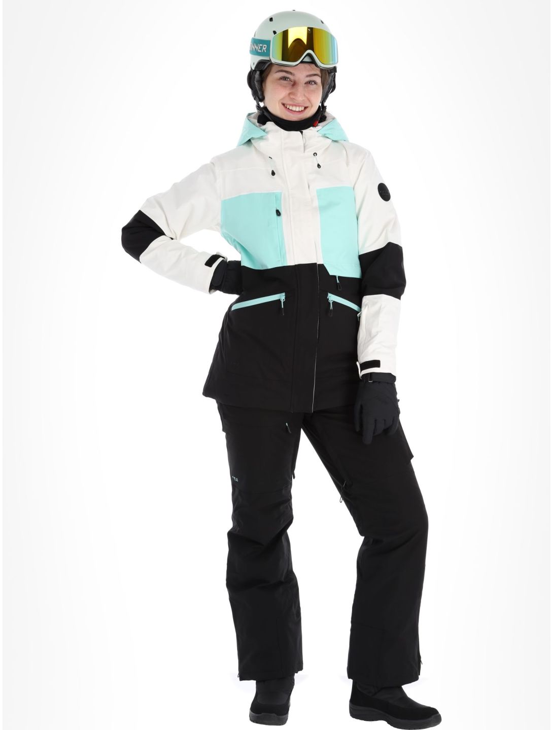 Icepeak, Curran veste de ski femmes Powder blanc, noir 