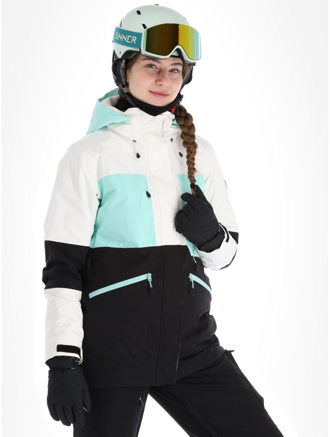 Icepeak, Curran veste de ski femmes Powder blanc, noir 