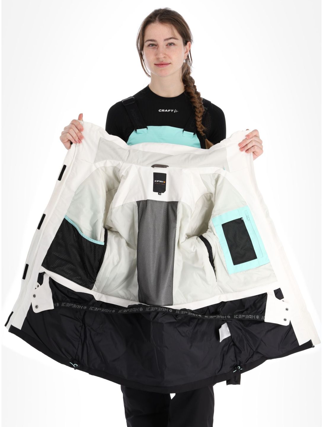 Icepeak, Curran veste de ski femmes Powder blanc, noir 