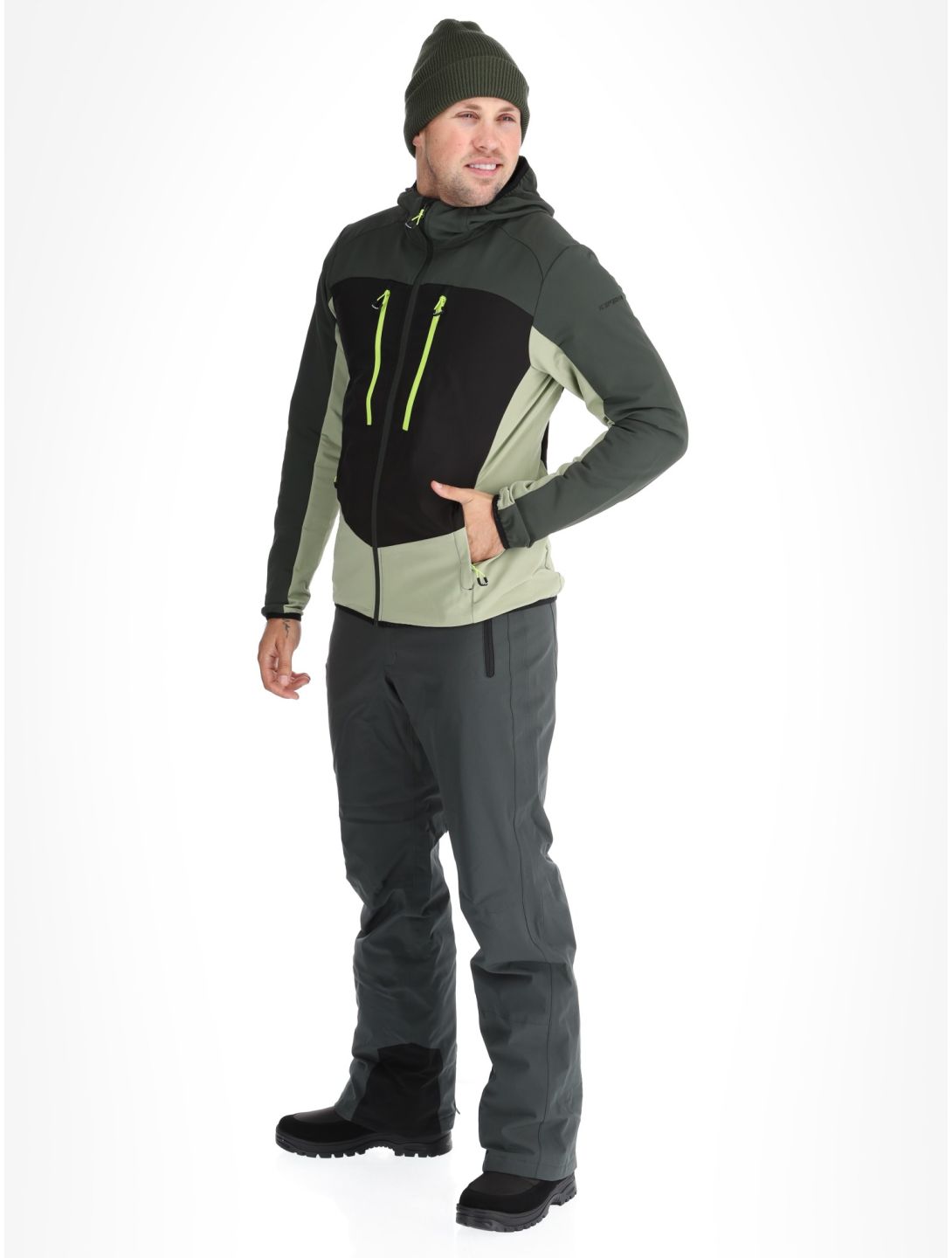 Icepeak, Durham veste de ski softshell hommes Asparagus vert 