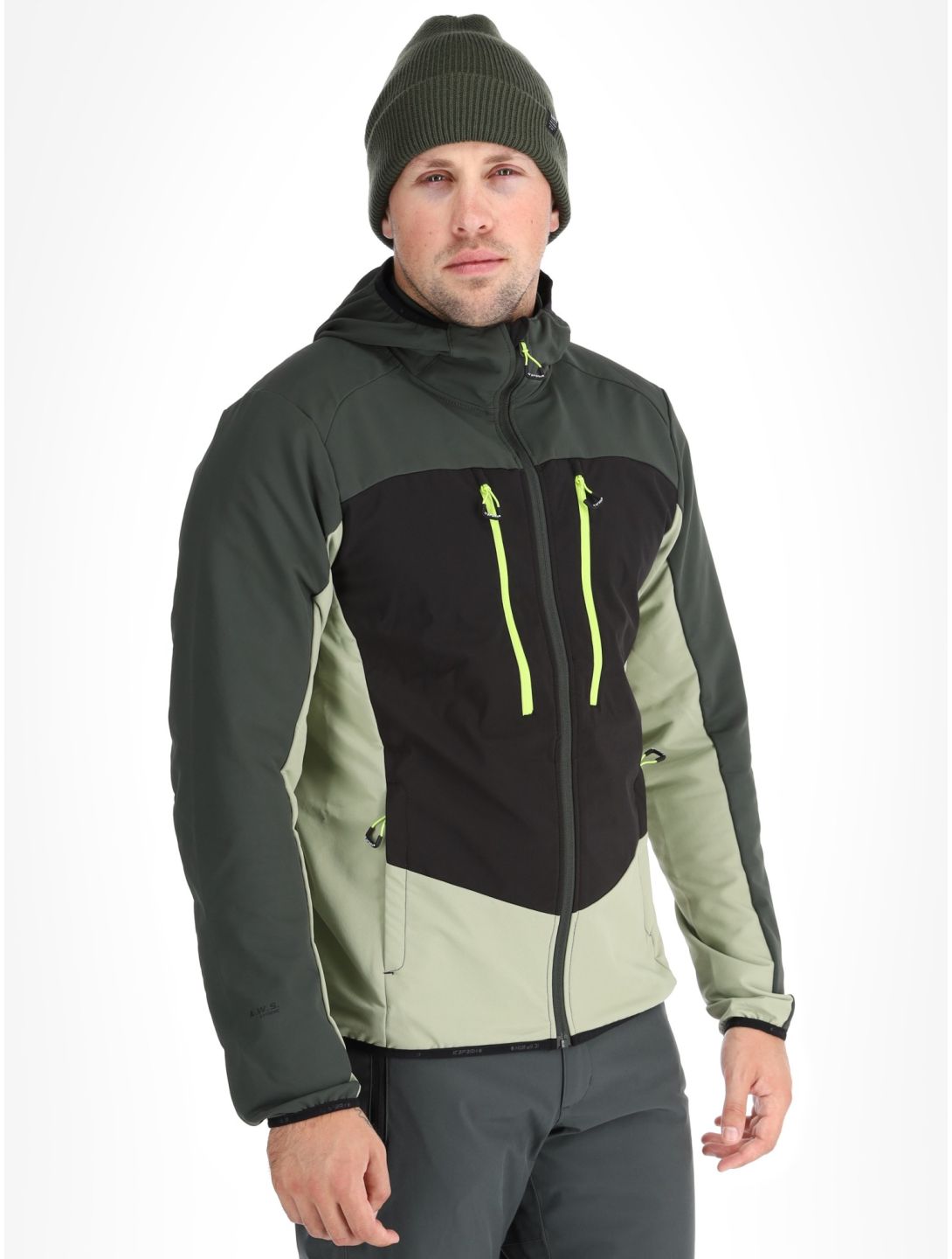 Icepeak, Durham veste de ski softshell hommes Asparagus vert 