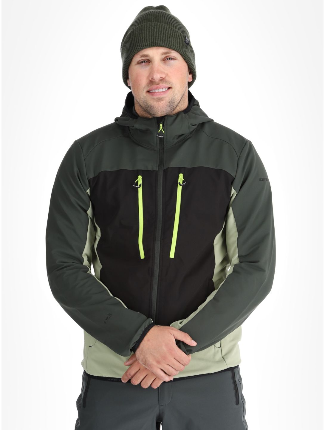 Icepeak, Durham veste de ski softshell hommes Asparagus vert 