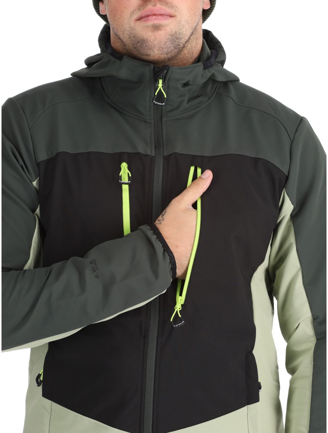 Icepeak, Durham veste de ski softshell hommes Asparagus vert 