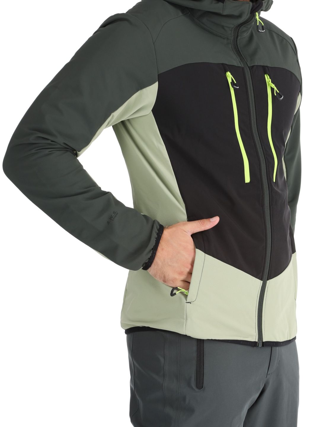 Icepeak, Durham veste de ski softshell hommes Asparagus vert 