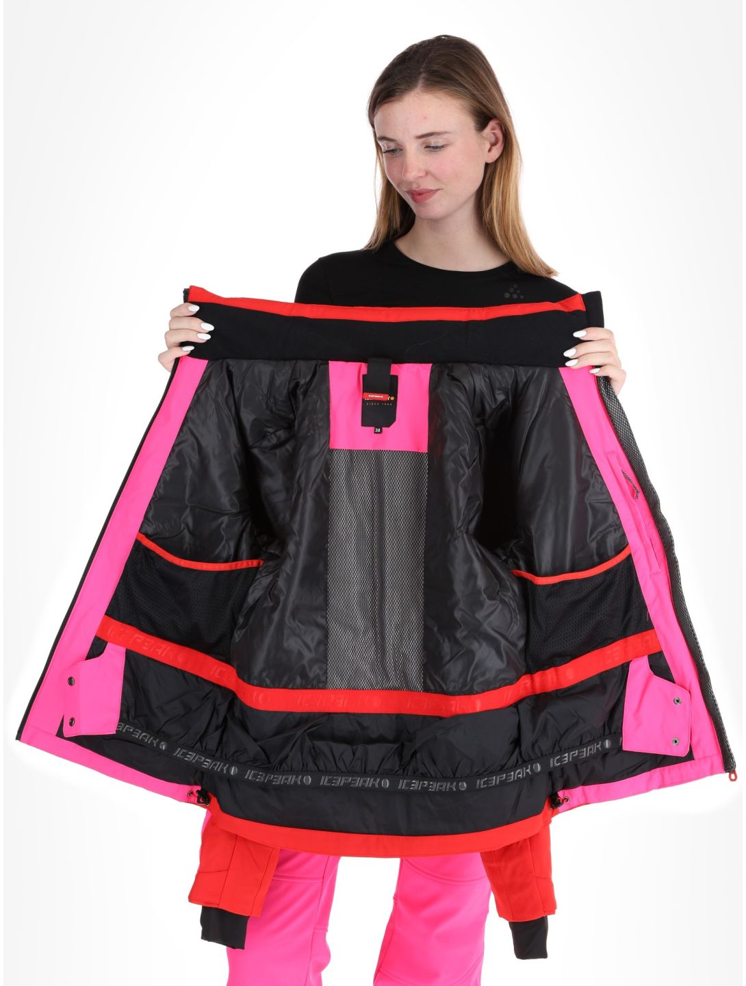 Icepeak, Eleele veste de ski femmes Raspberry rouge 