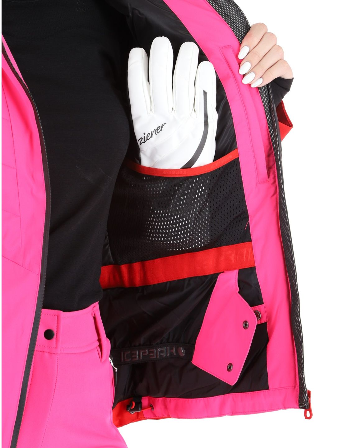 Icepeak, Eleele veste de ski femmes Raspberry rouge 