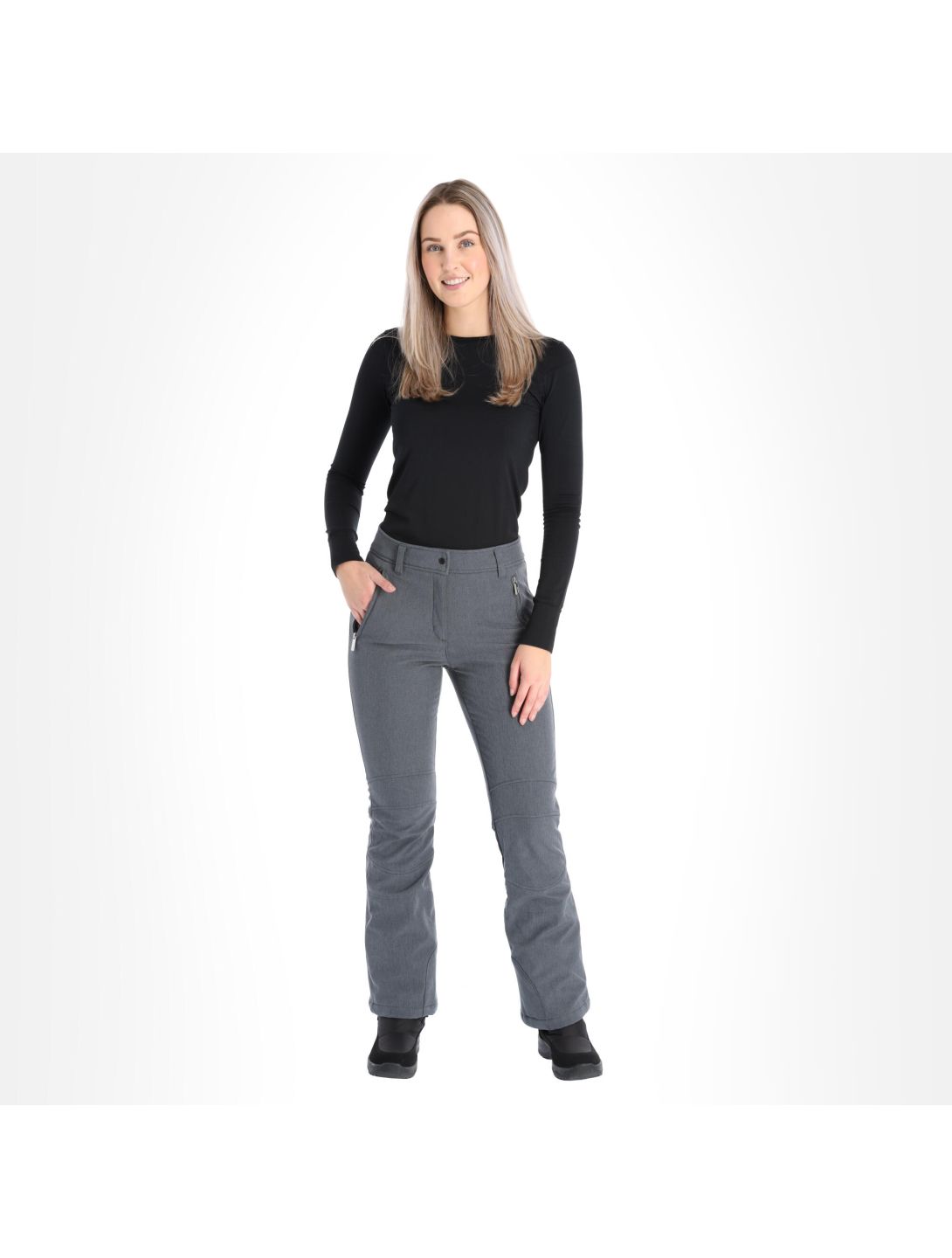 Icepeak, Eufaula pantalon de ski en softshell slim fit femmes lead gris 