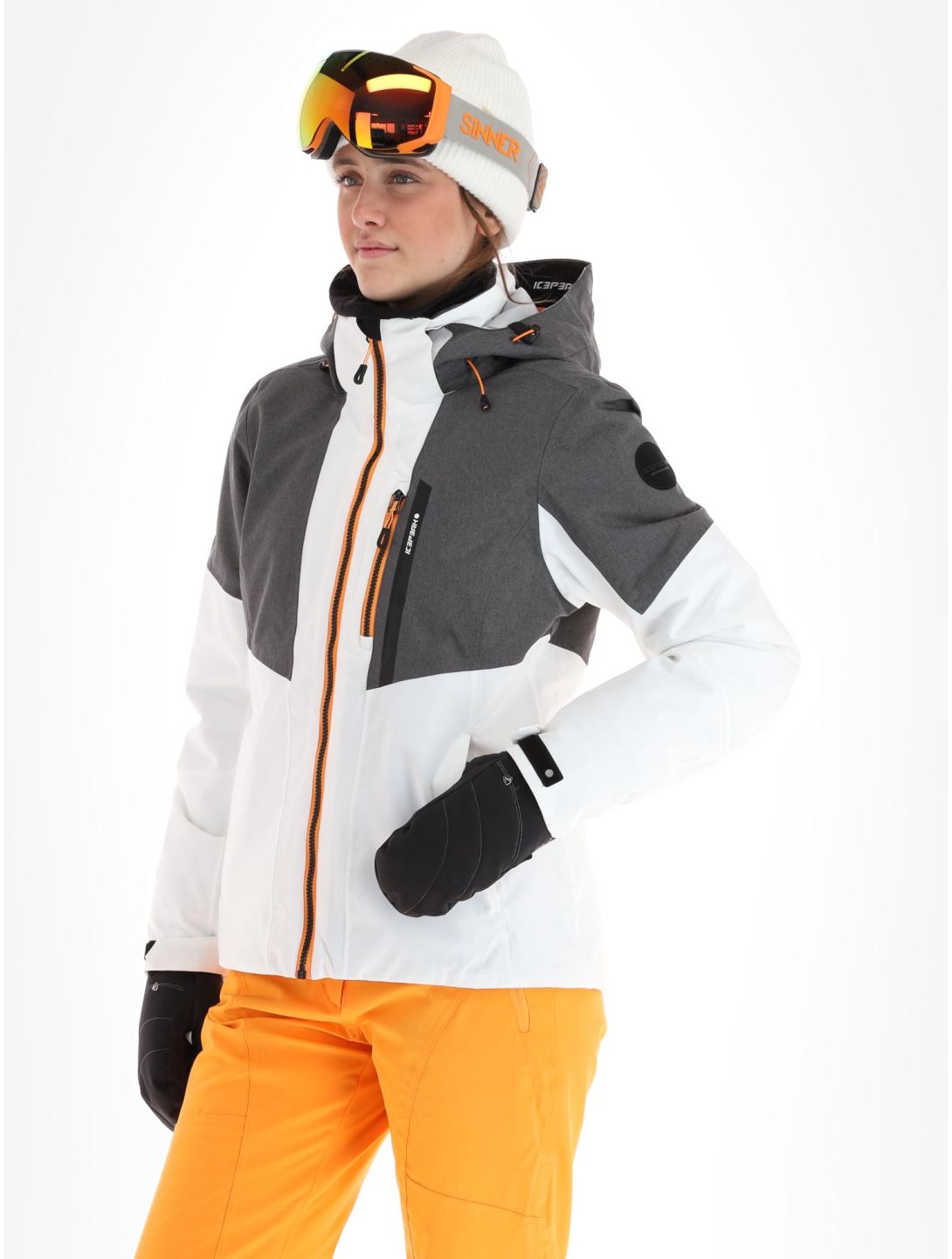 Icepeak, Faenza veste de ski femmes Optic White blanc, gris 