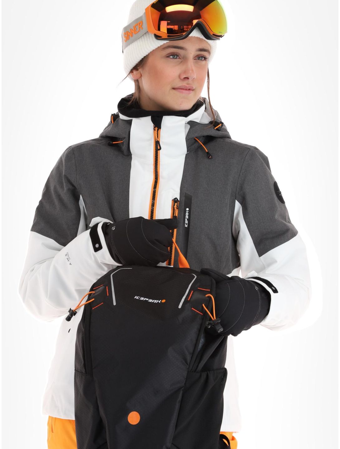 Icepeak, Faenza veste de ski femmes Optic White blanc, gris 