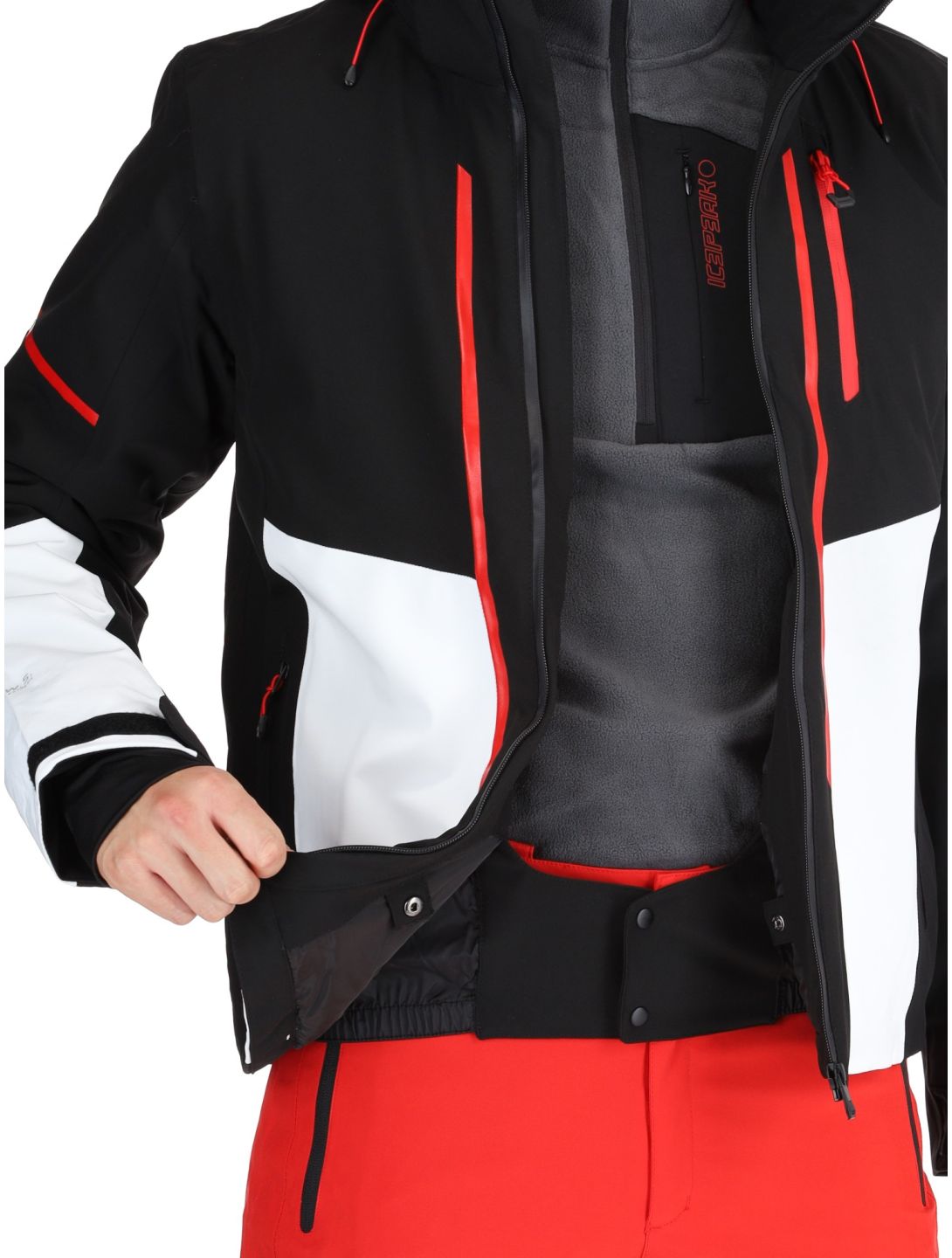 Icepeak, Fircrest veste de ski hommes Black White blanc, noir 