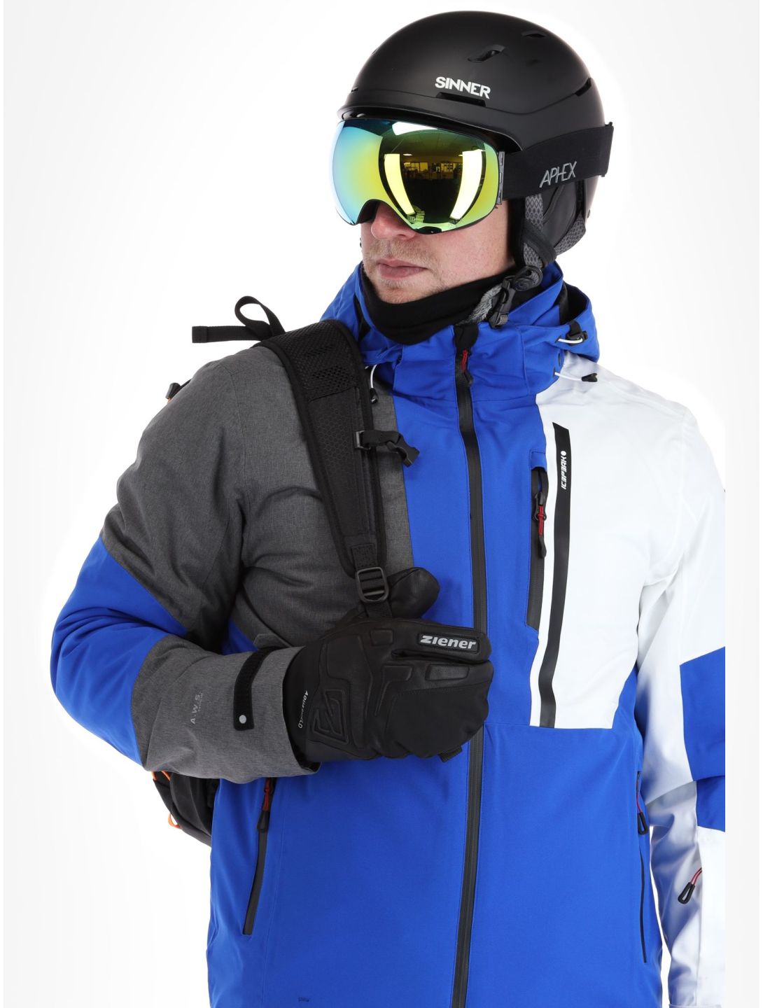 Icepeak, Fircrest veste de ski hommes Blue blanc, gris 