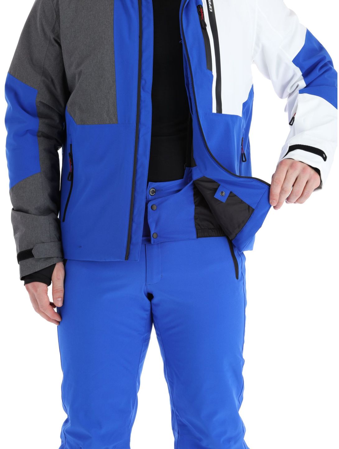 Icepeak, Fircrest veste de ski hommes Blue blanc, gris 