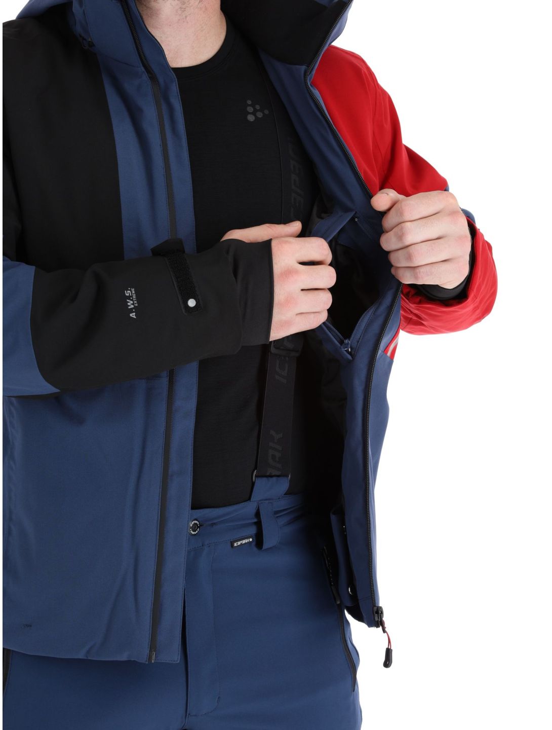 Icepeak, Fircrest veste de ski hommes Dark Blue noir, rouge 