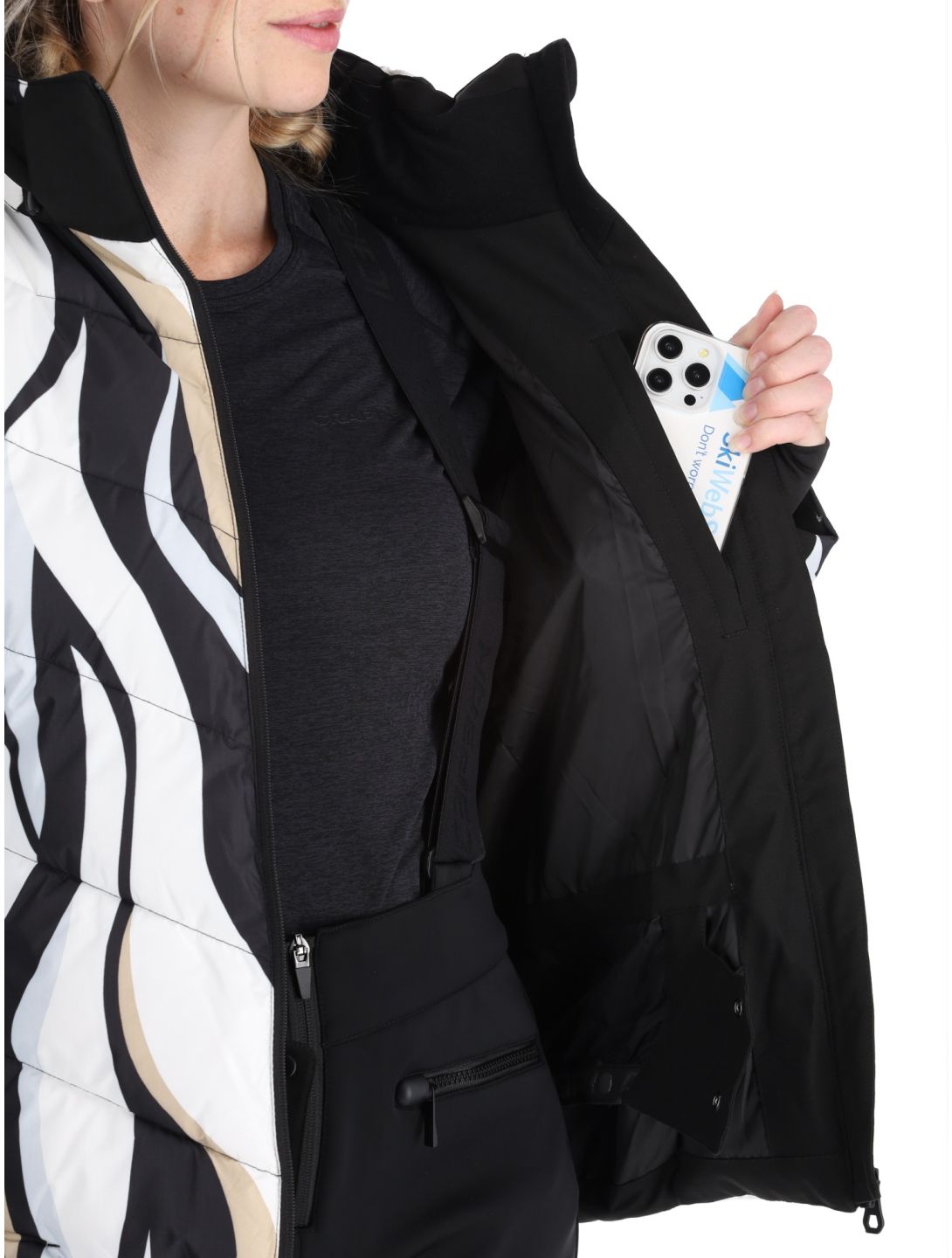 Icepeak, Flippin veste de ski femmes Black White blanc, noir 