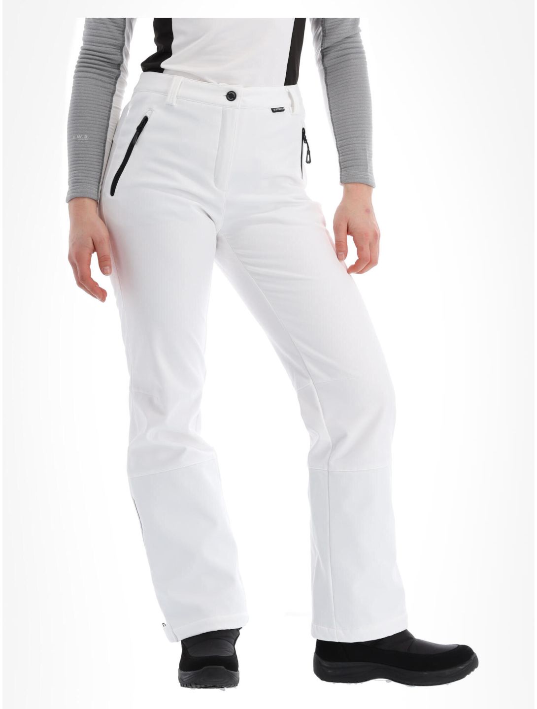 Icepeak, Frechen pantalon de ski en softshell modèle court femmes Optic White blanc 