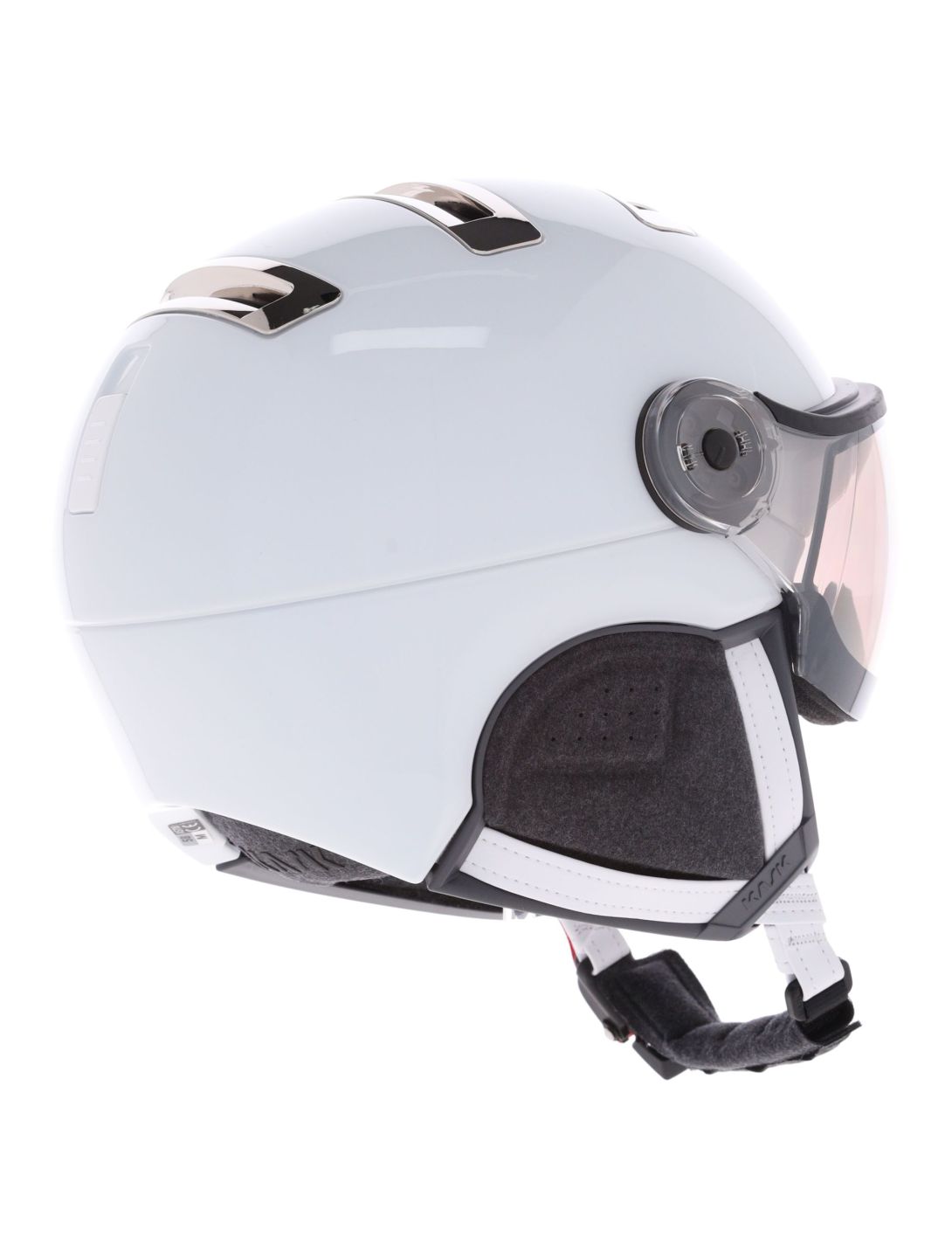 Kask, Piuma-R Chrome Visor casque de ski avec visière unisexe White/Silver argent, blanc 