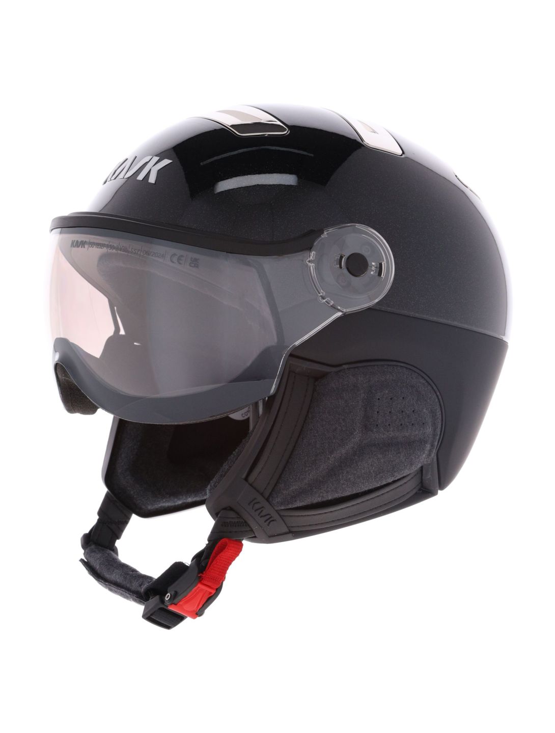 Kask, Piuma-R Chrome Visor casque de ski avec visière unisexe Black/Silver argent, noir 