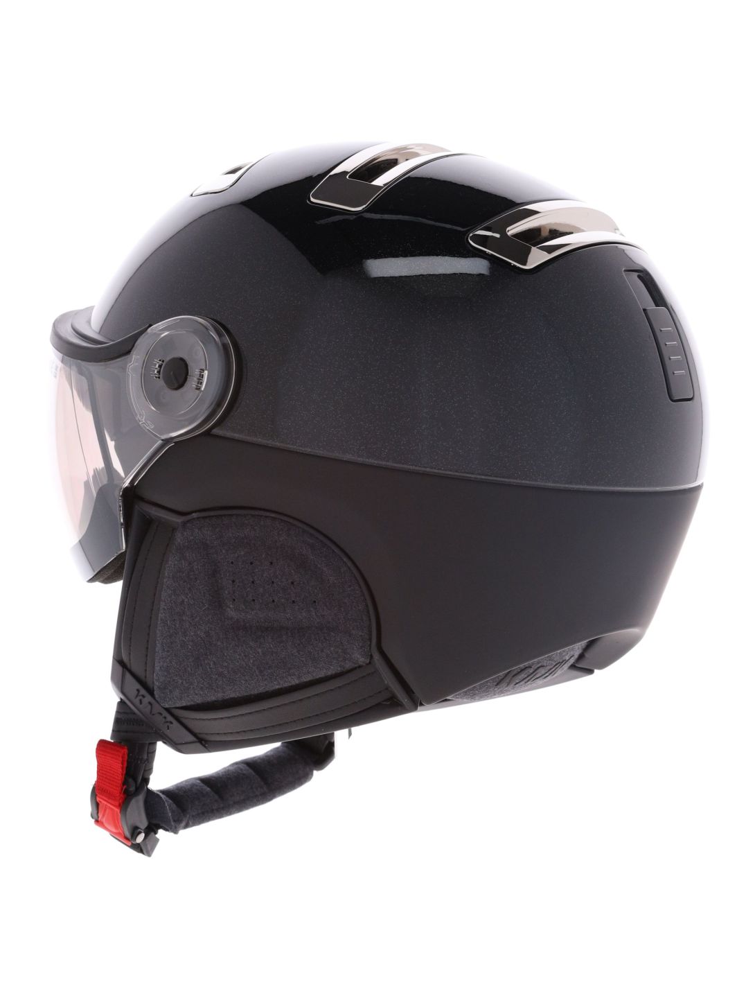 Kask, Piuma-R Chrome Visor casque de ski avec visière unisexe Black/Silver argent, noir 