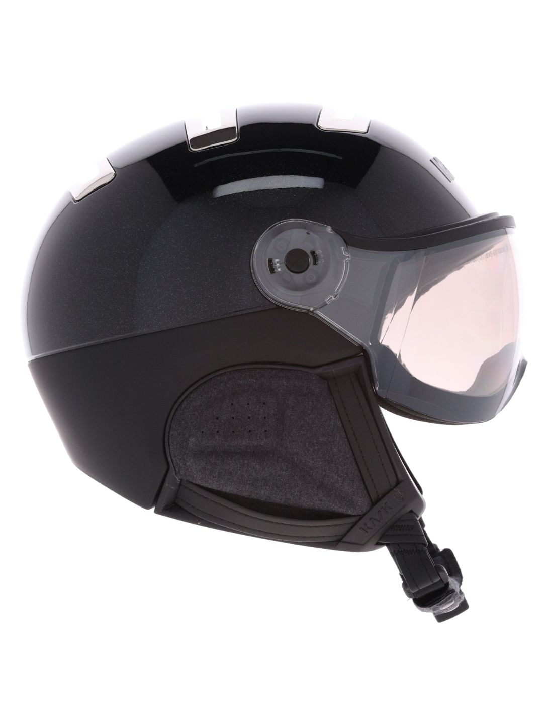 Kask, Piuma-R Chrome Visor casque de ski avec visière unisexe Black/Silver argent, noir 