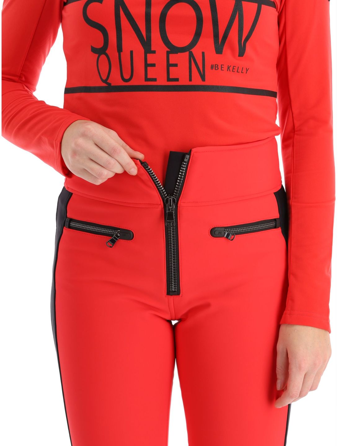 Kelly, April pantalon de ski en softshell femmes Red / Black noir, rouge 