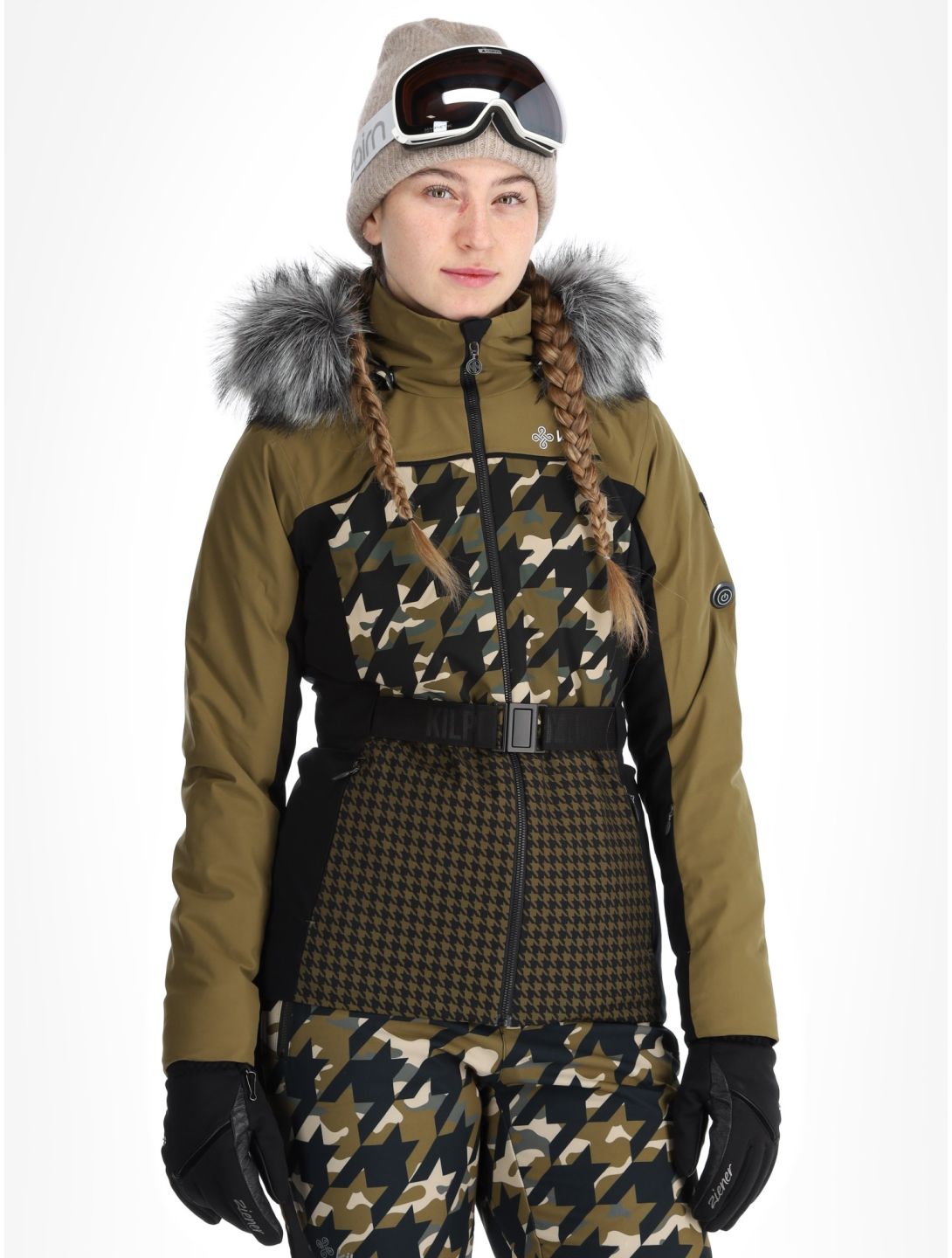 Kilpi, Clair veste de ski modèle chauffé femmes Khaki noir, vert 