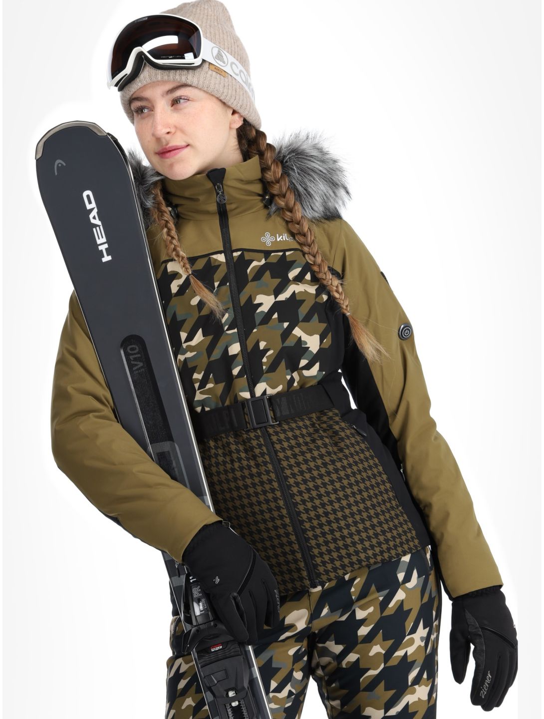 Kilpi, Clair veste de ski modèle chauffé femmes Khaki noir, vert 