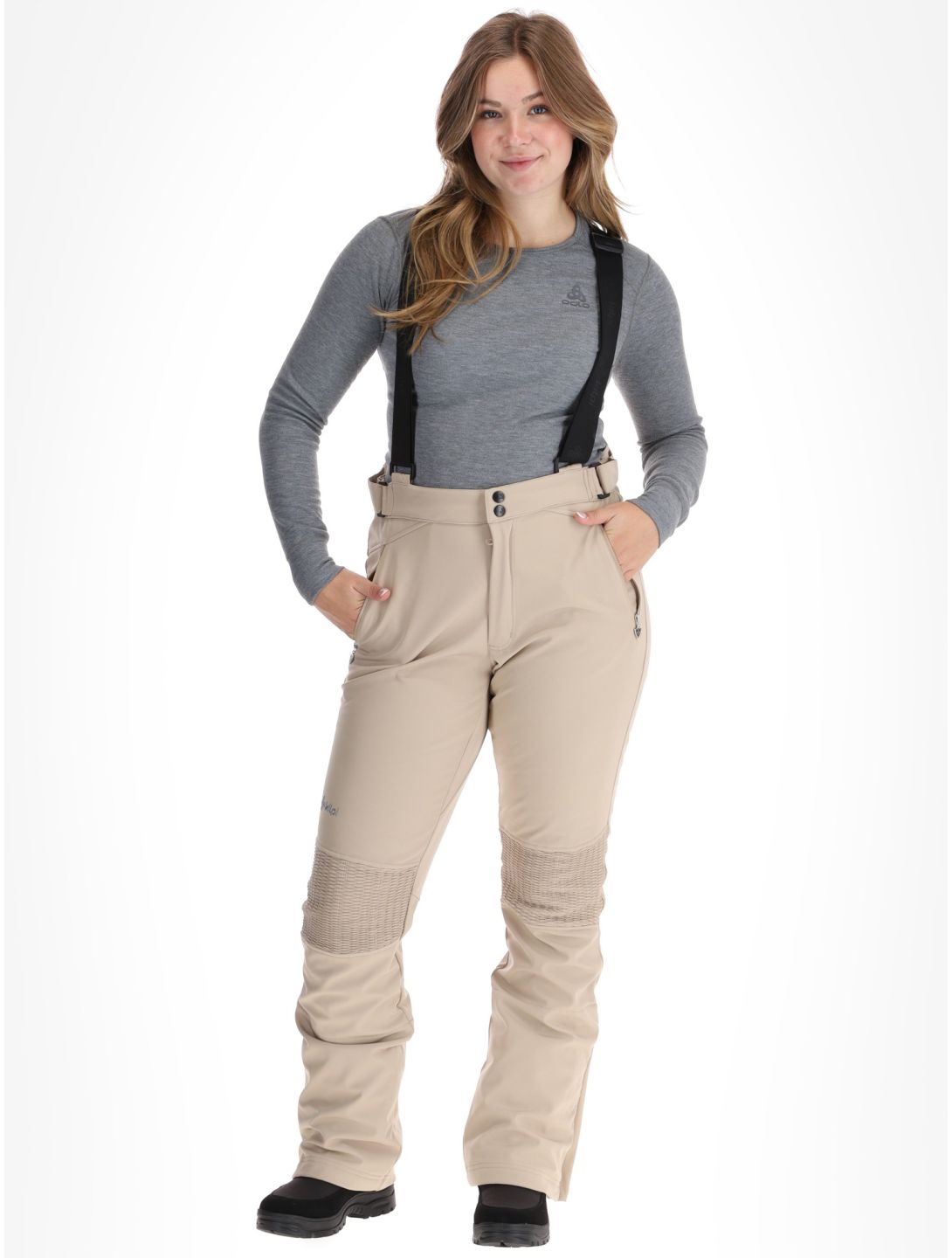 Kilpi, DIONE pantalon de ski en softshell femmes Beige beige 