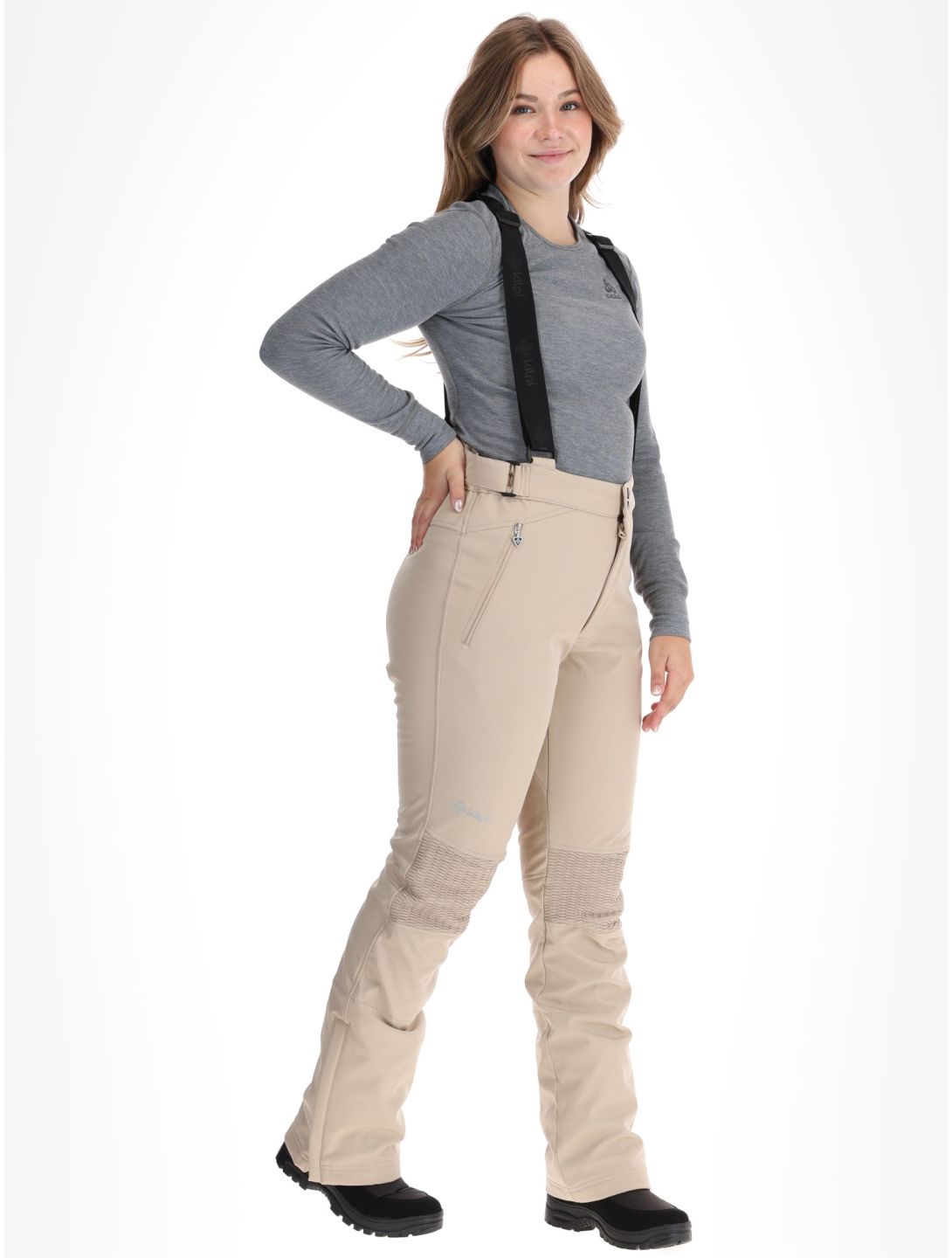 Kilpi, DIONE pantalon de ski en softshell femmes Beige beige 