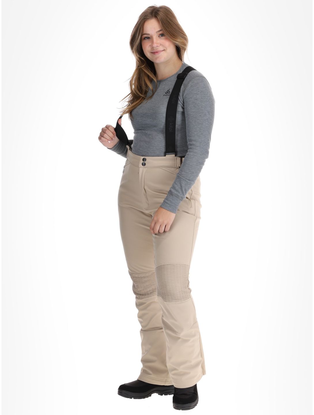 Kilpi, DIONE pantalon de ski en softshell femmes Beige beige 