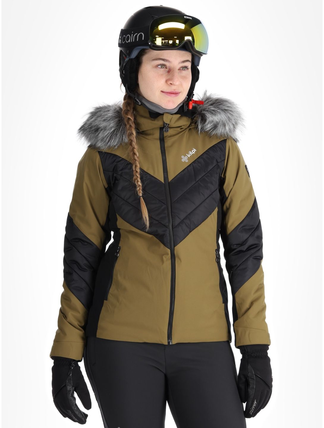 Kilpi, Lin veste de ski femmes Khaki noir, vert 