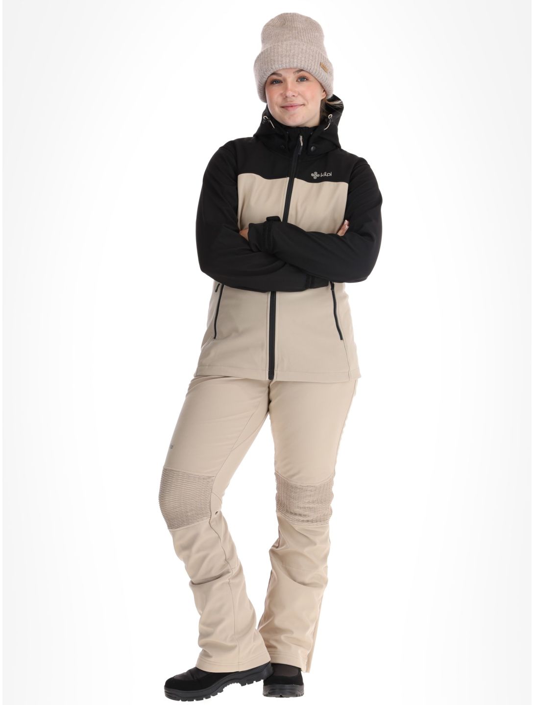 Kilpi, Ravia veste de ski softshell femmes Beige beige, noir 