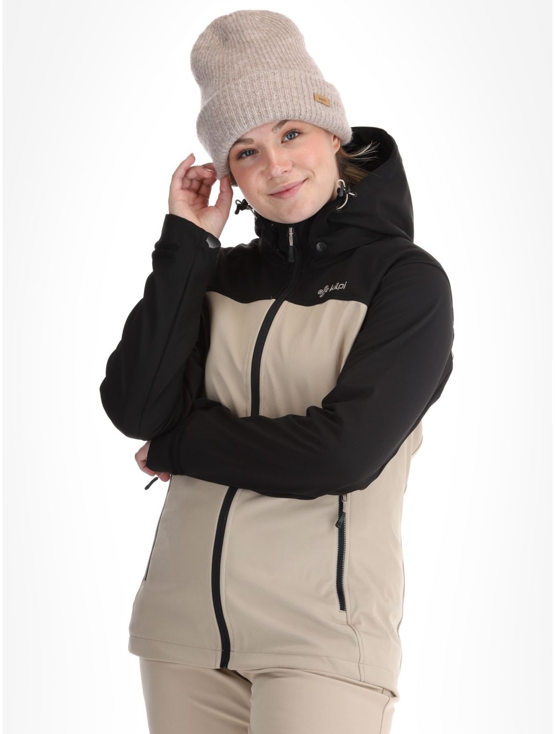 Kilpi, Ravia veste de ski softshell femmes Beige beige, noir 