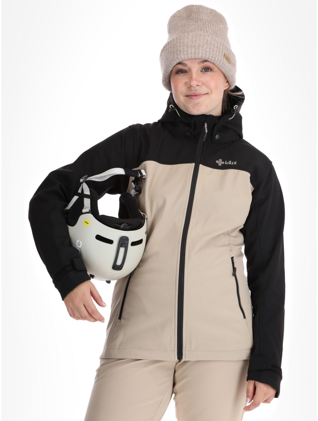 Kilpi, Ravia veste de ski softshell femmes Beige beige, noir 