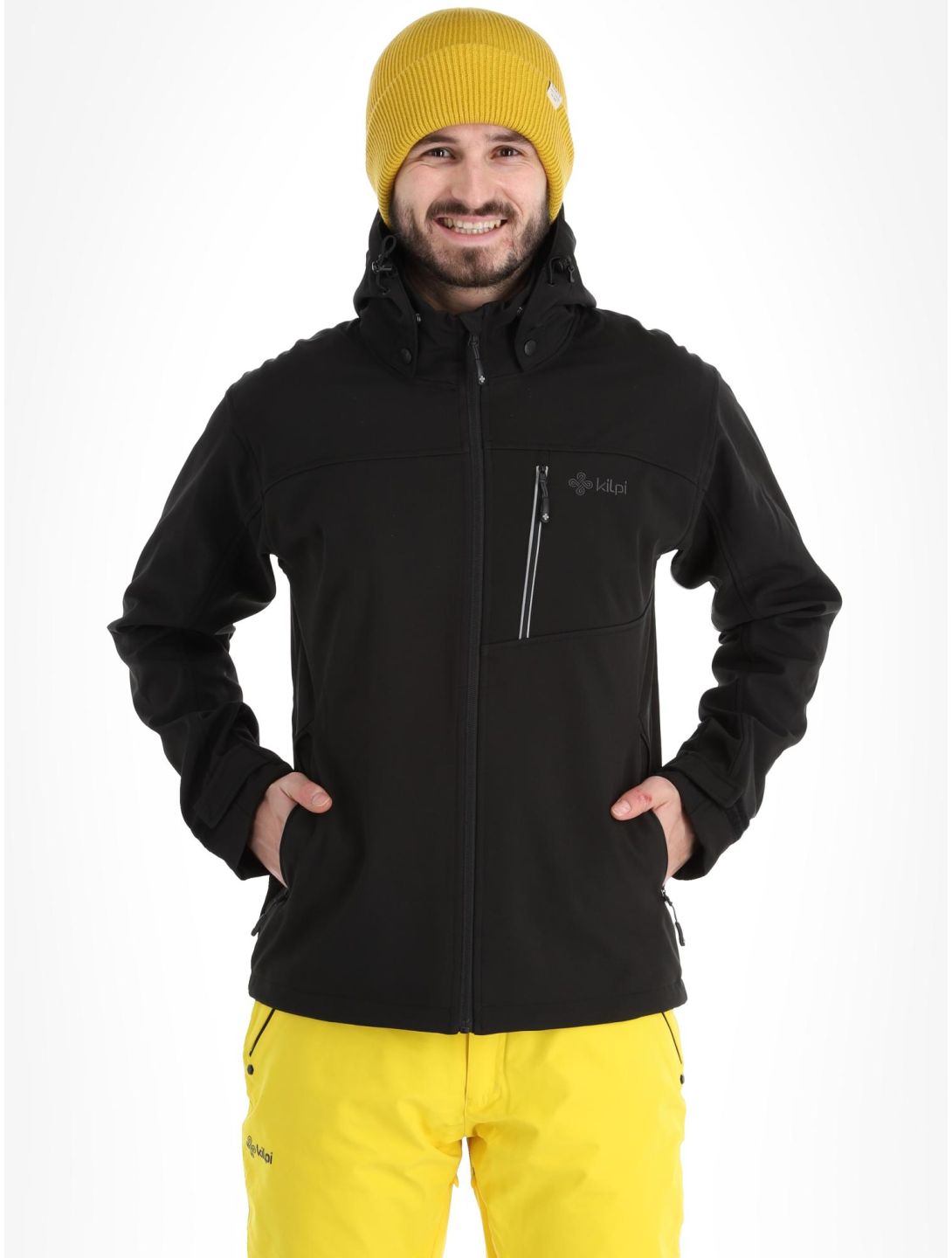 Kilpi, Ravio-m veste de ski softshell grandes tailles hommes Black noir 