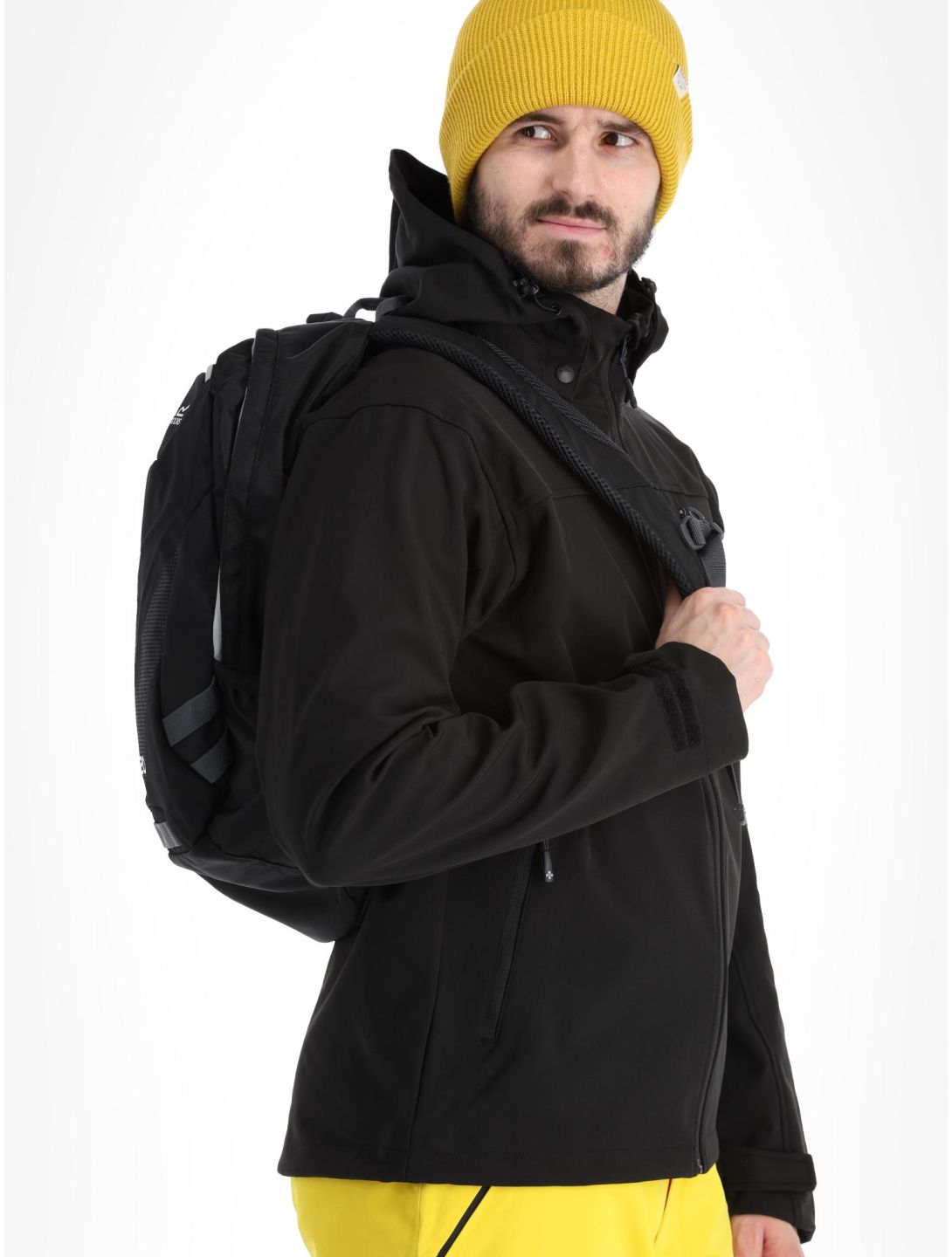 Kilpi, Ravio-m veste de ski softshell grandes tailles hommes Black noir 