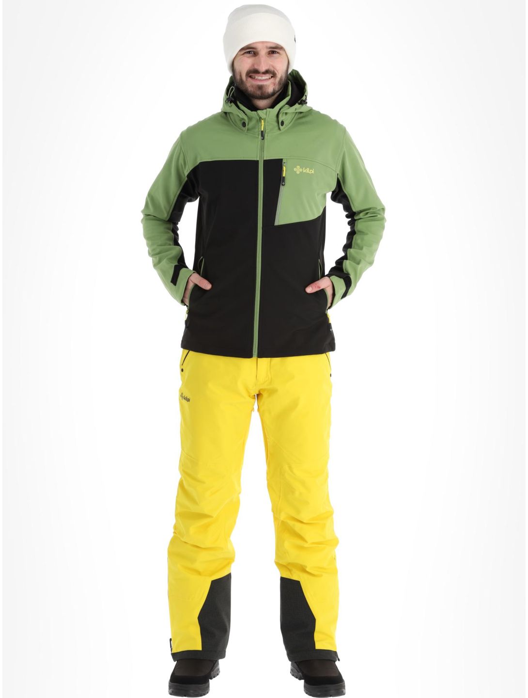 Kilpi, Ravio-m veste de ski softshell grandes tailles hommes Green noir, vert 