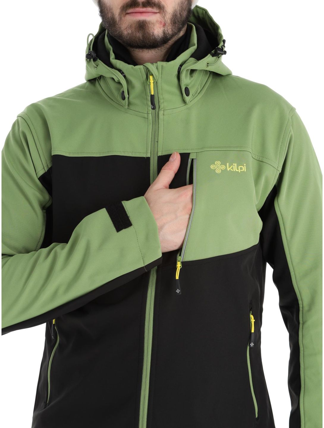 Kilpi, Ravio-m veste de ski softshell grandes tailles hommes Green noir, vert 