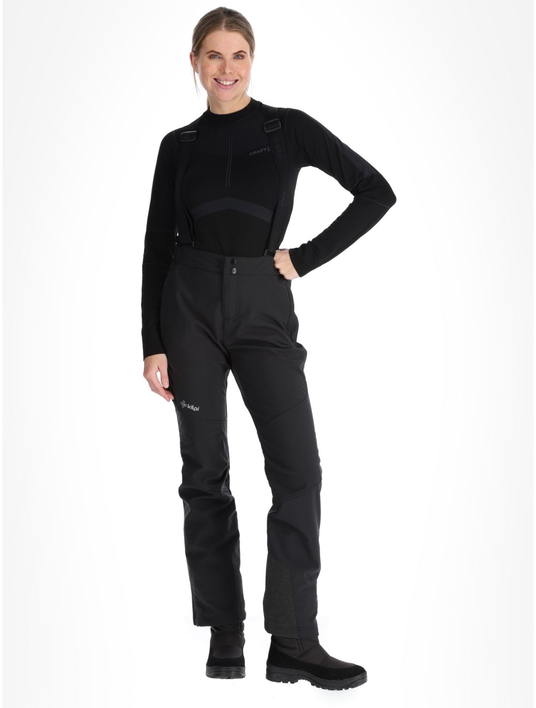 Kilpi, RHEA pantalon de ski en softshell femmes Black noir 