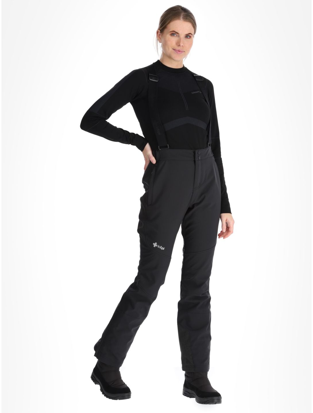 Kilpi, RHEA pantalon de ski en softshell femmes Black noir 