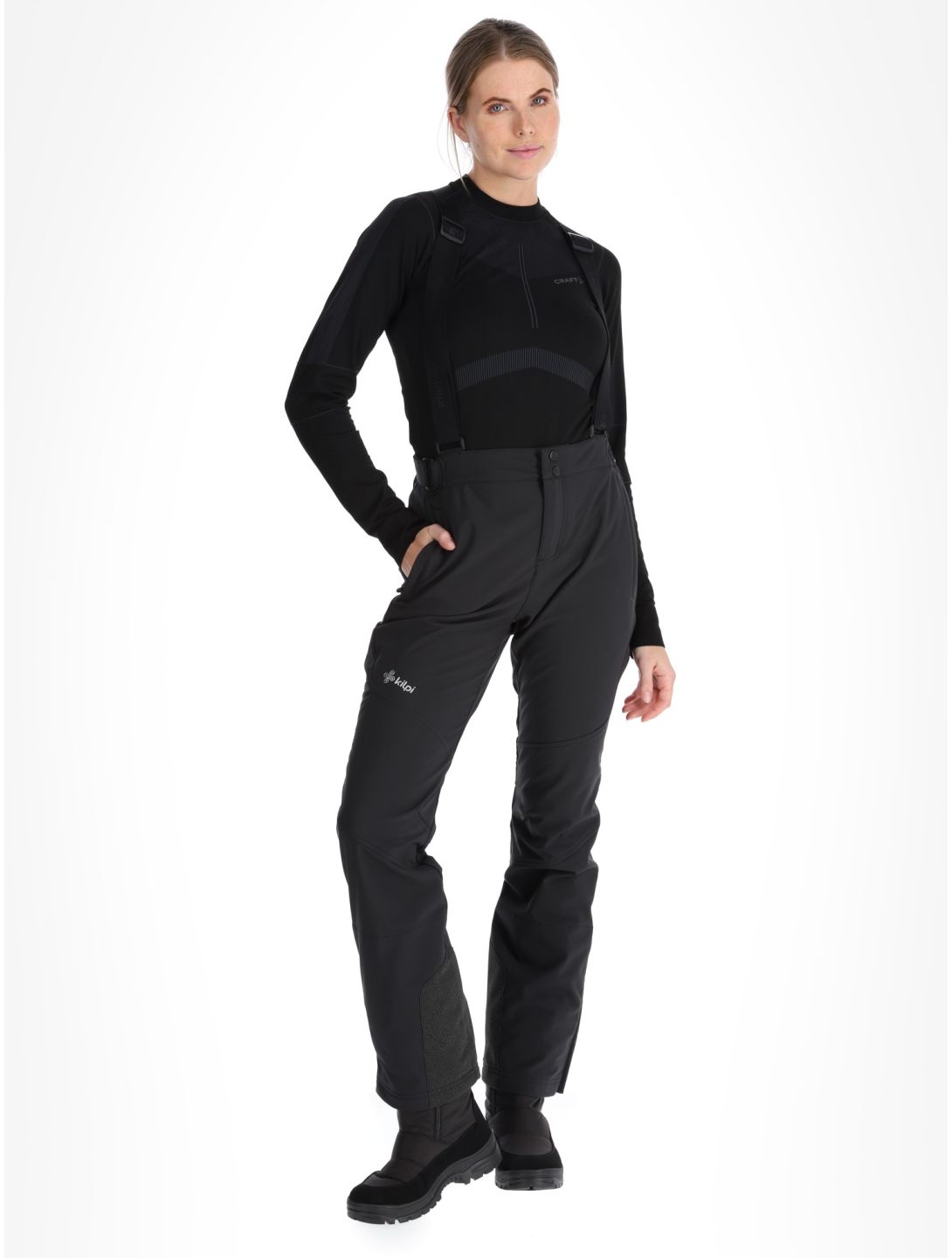 Kilpi, RHEA pantalon de ski en softshell femmes Black noir 