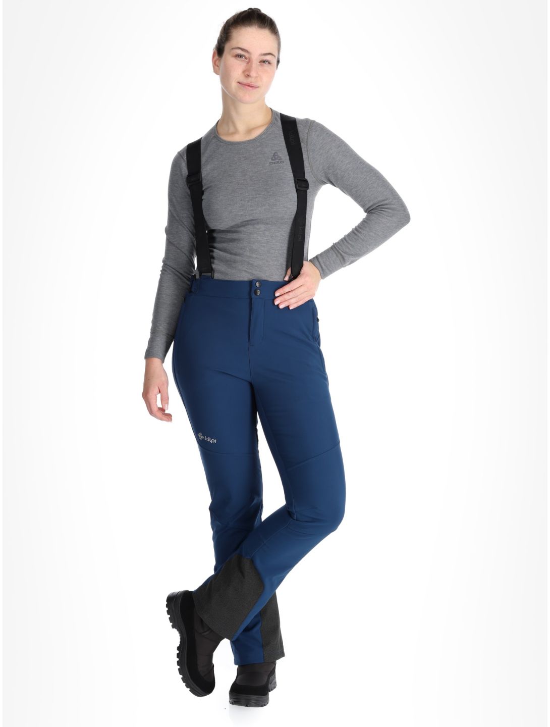 Kilpi, RHEA pantalon de ski en softshell femmes Dark Blue bleu 